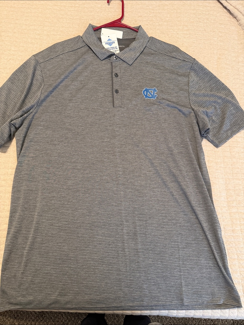 North Carolina Logo Grey Performance Polo Shirt- Port Authority